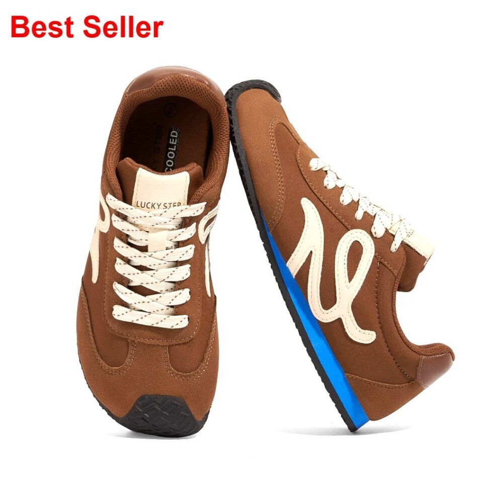 Genuine Leather Retro Tennis Sneakers Comfortable Walking Shoes